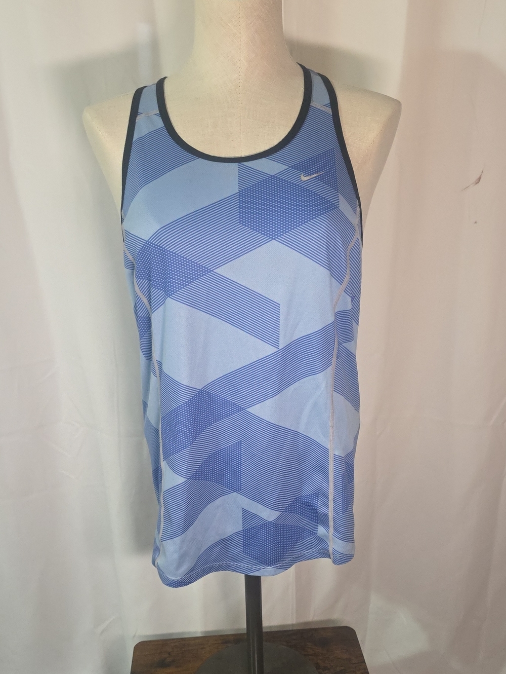 Nike Blue Geometric Racerback Tank